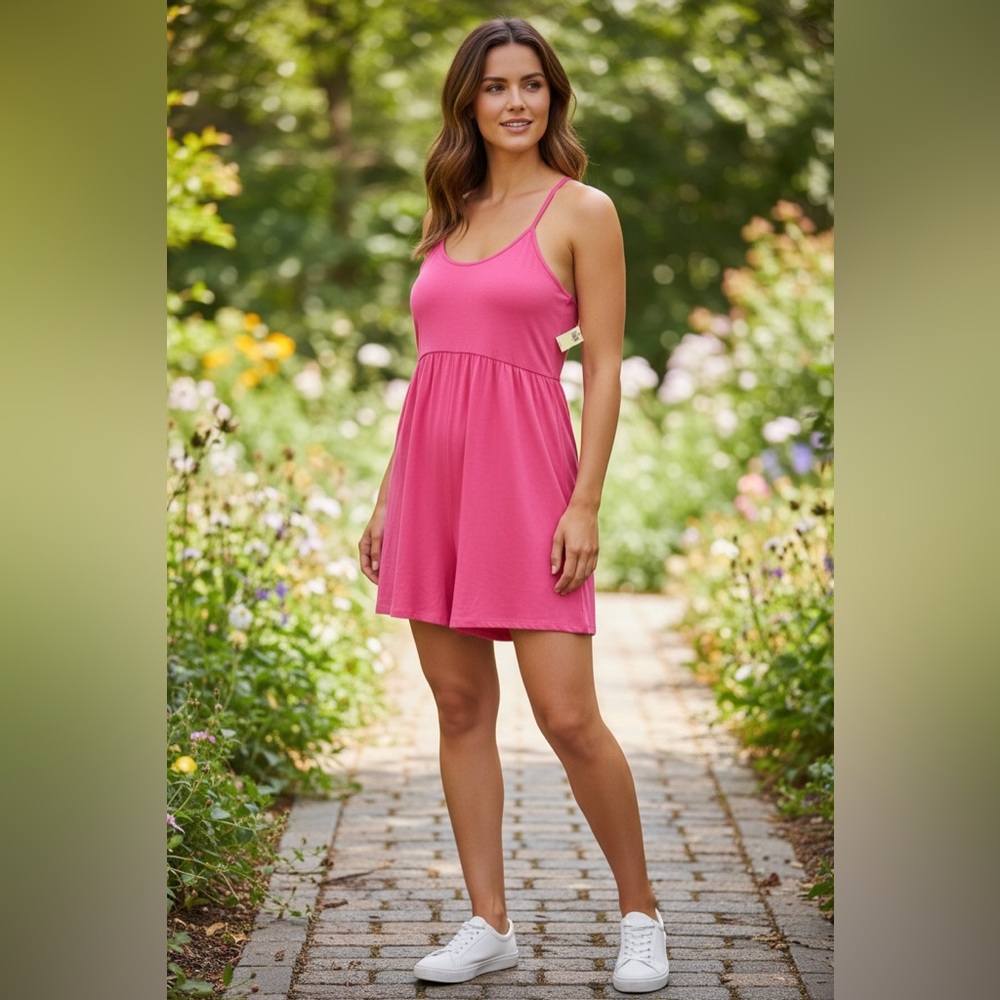 Old Navy Vibrant Pink Spaghetti strap Romper
